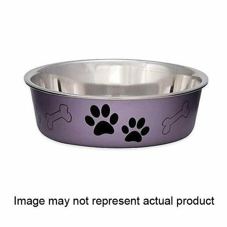 BELLA BOWLS Loving Pets Metallic Pet Dish Grape Color Large 7460